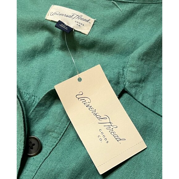 Universal Thread ½ button front green linen blend jumpsuit NWT junior’s size 17 - Picture 11 of 12